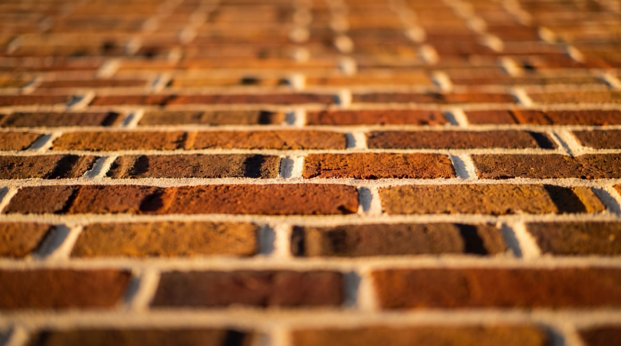 Brick courses in raking light