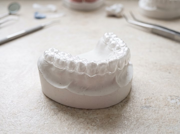 A whitening tray on the bench