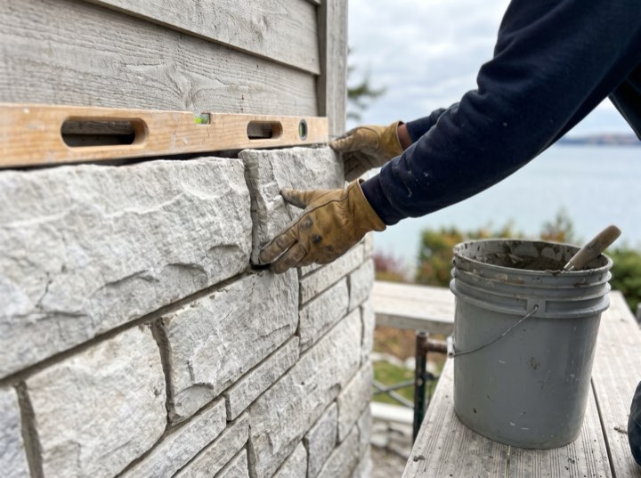 Stone, laid course by course