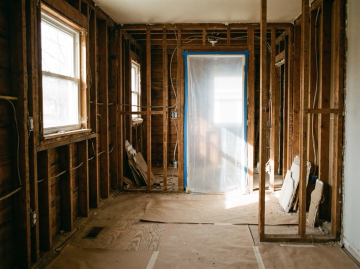 Demolition, floors protected