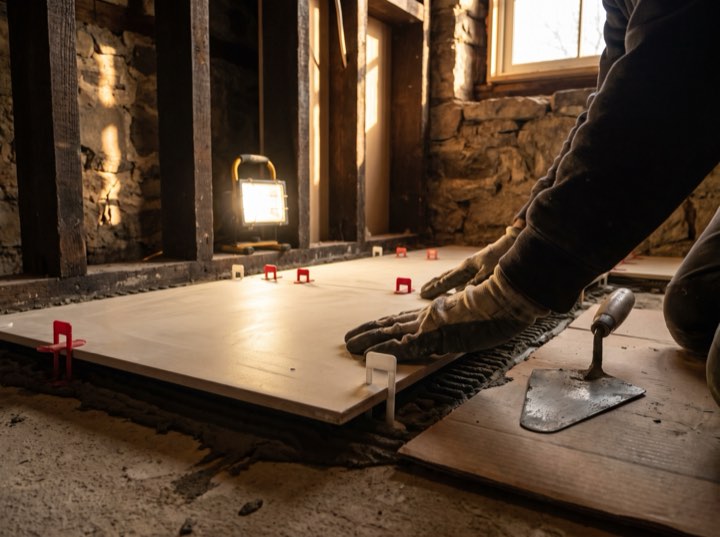 Setting the tile