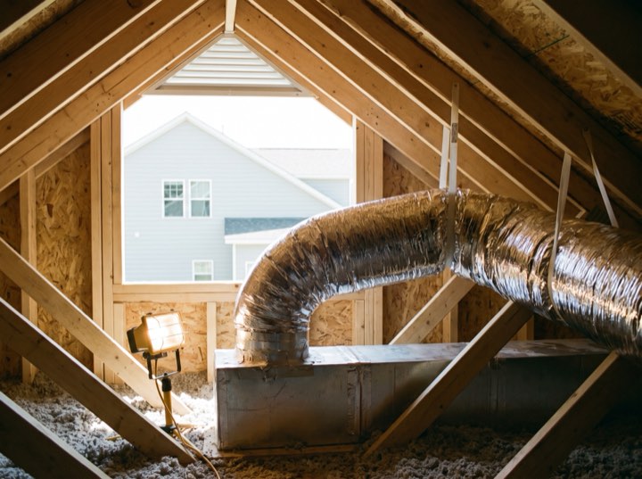 Attic runs, strapped and insulated