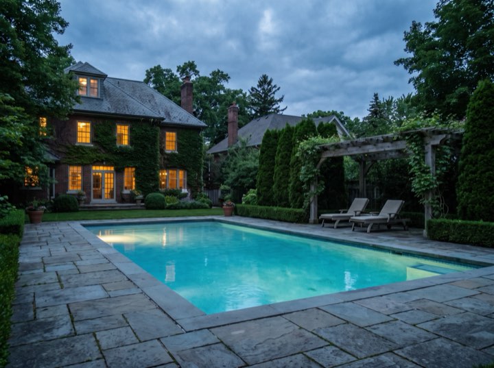 Terrace and pool