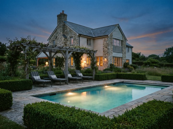 Terrace and pool