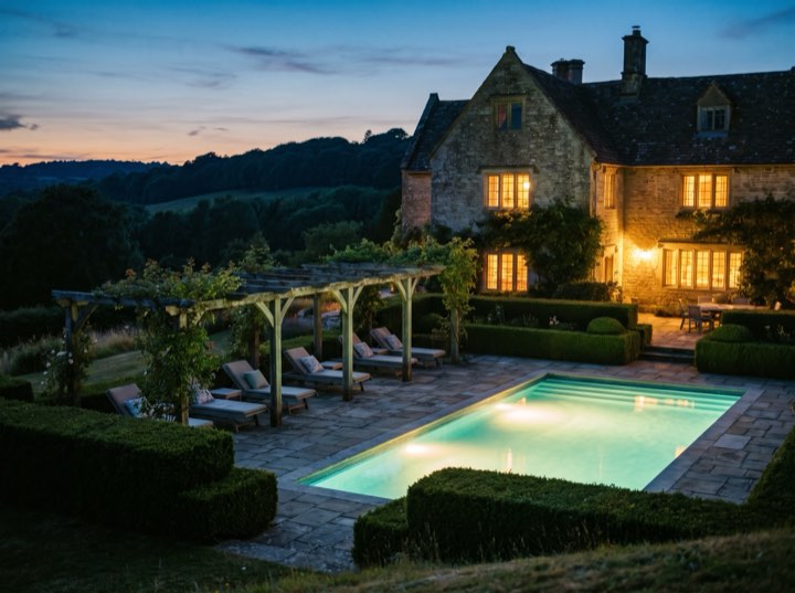 Terrace and pool