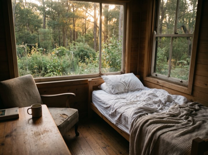A private recovery room with a daybed by the window