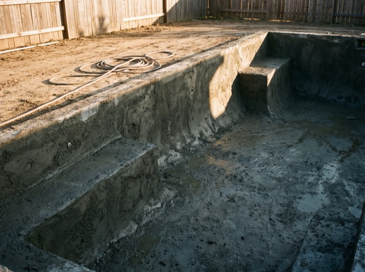 Gunite shell, shot in a day