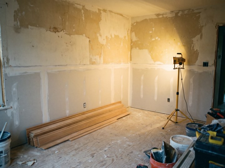 Drywall back, taped and mudded
