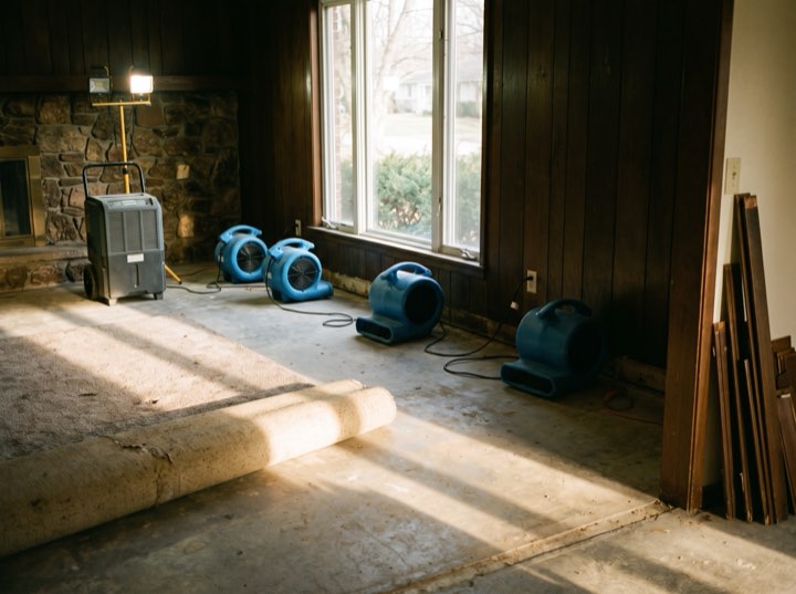 Air movers and dehumidifiers set