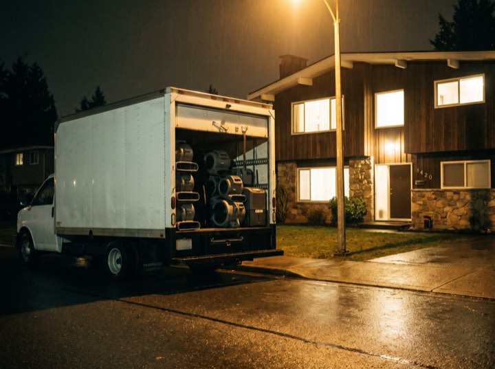 At the kerb, three in the morning