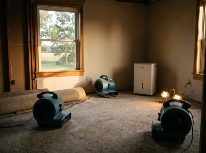 Air movers and dehumidifiers set