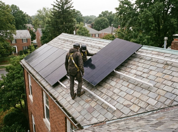 Panels going on